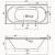 Jika Ecliptica Акриловая прямоугольная ванна 180х80, с монтажным комплектом и сифоном в Кропоткине