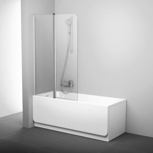 Шторка для ванны CVS2-100 левая блестящий+стекло Transparent Ravak в Кропоткине
