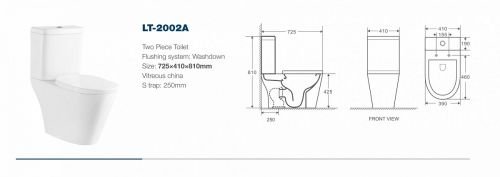 AZ-2002 Azario Parma напольный унитаз в комплекте с бачком и сидением микролифт и арматурой. Размер 705*400*810 мм. (2 МЕСТА) X в Кропоткине